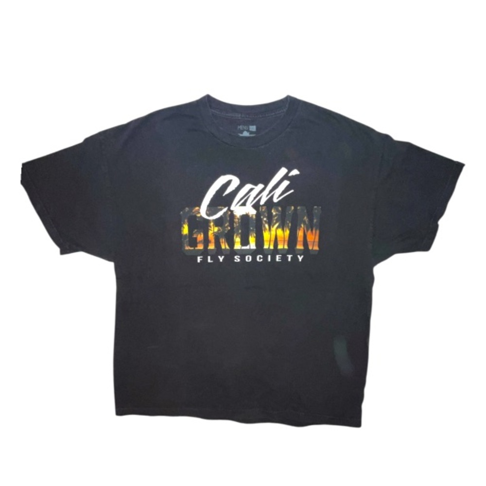Fly Society Cali Grown Black Graphic T-shirt Size 2XL 2000s